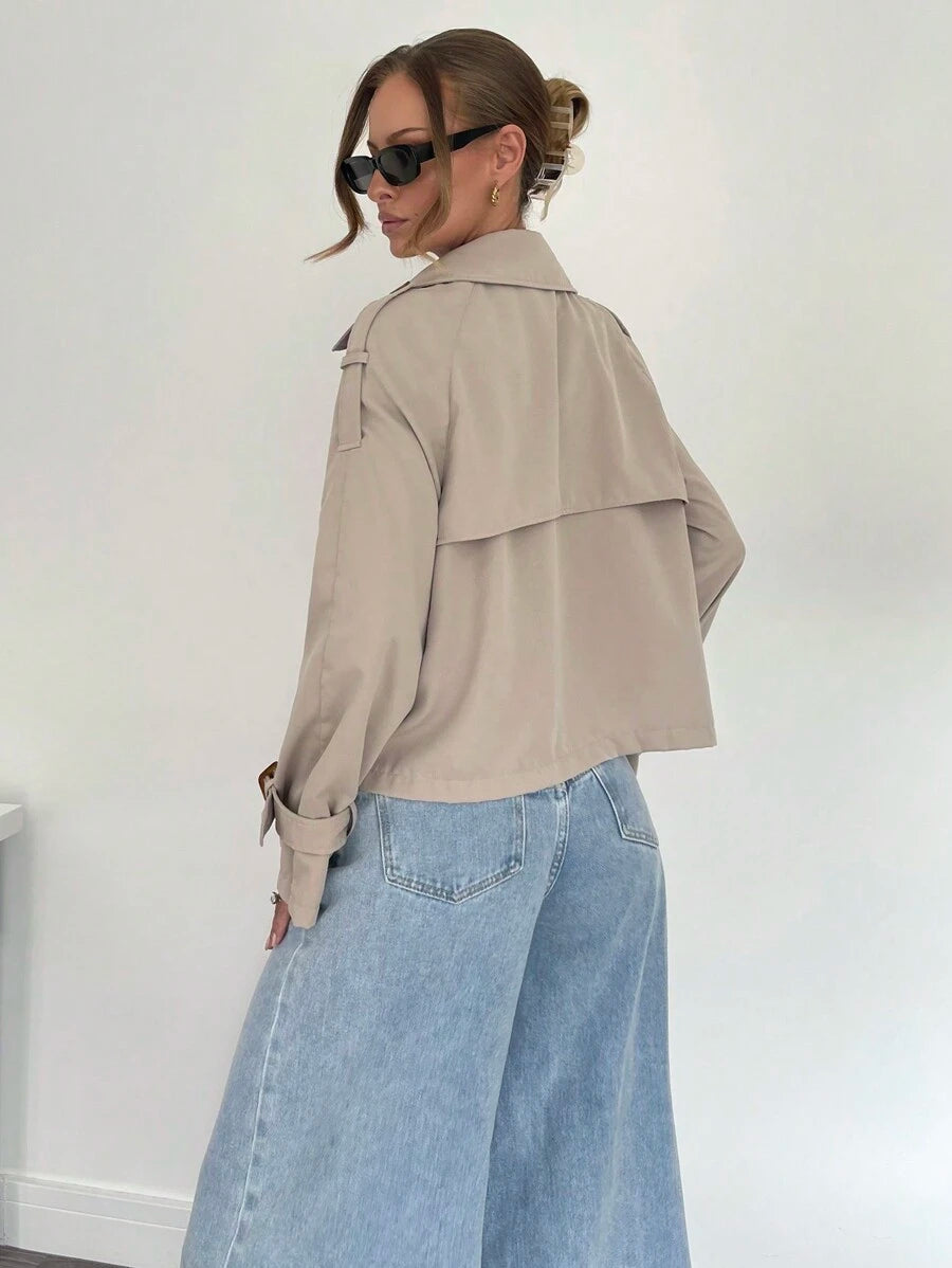 Women's casual double-breasted trench coat