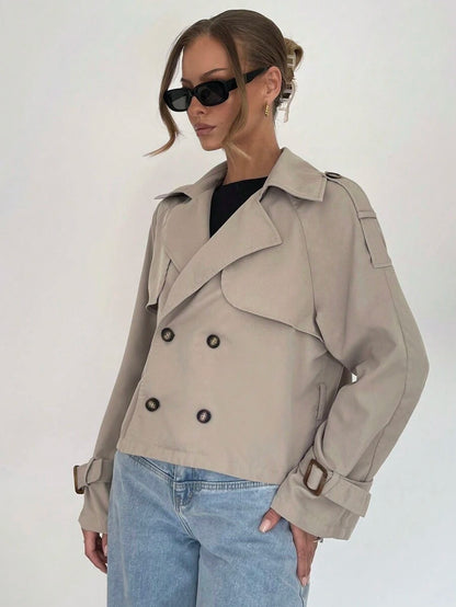Women's casual double-breasted trench coat
