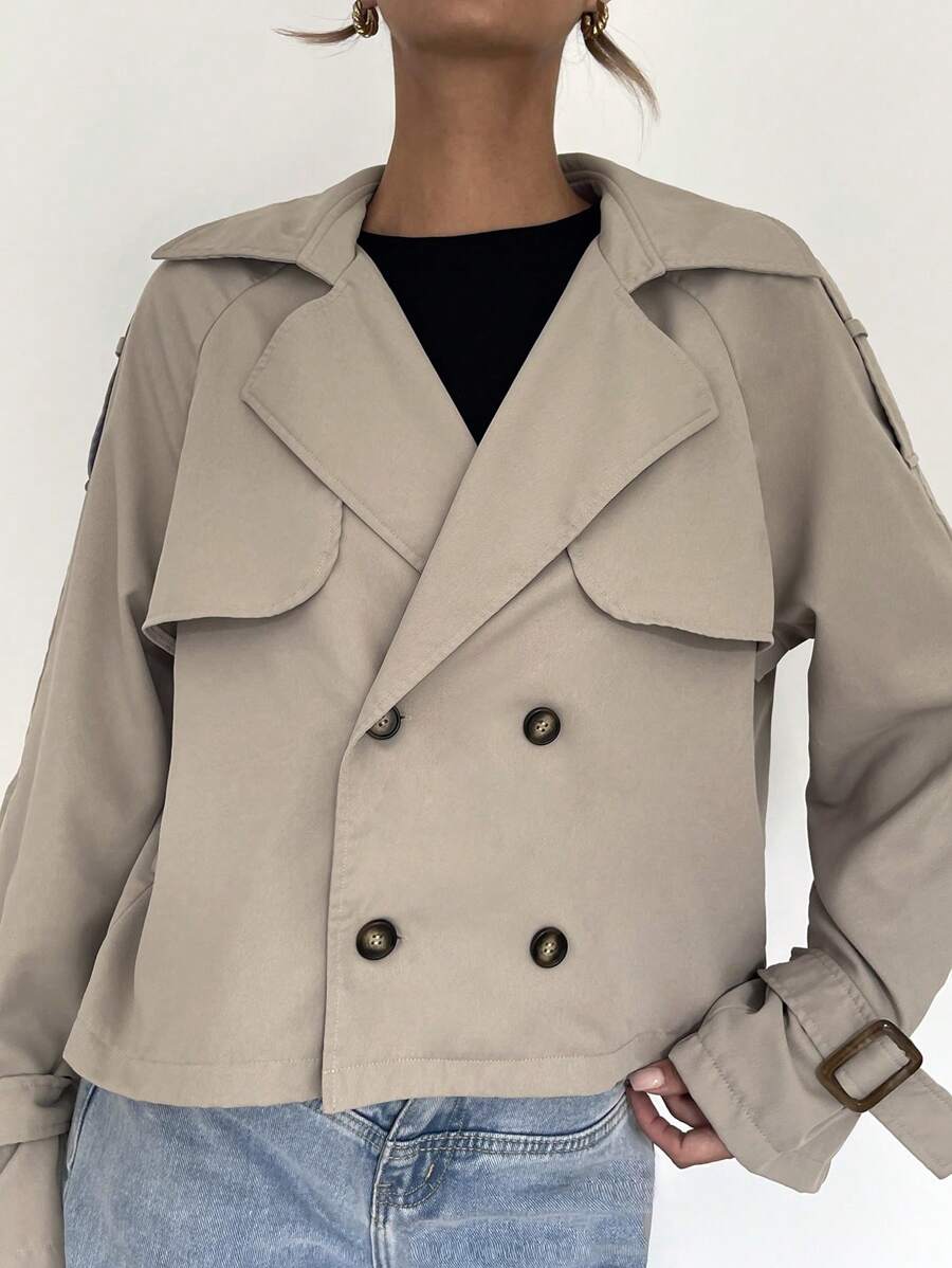 Women's casual double-breasted trench coat