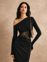 Poéselle long sleeves patchwork elegant