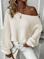 Dames Off Shoulder sweater with Off Shoulder Design