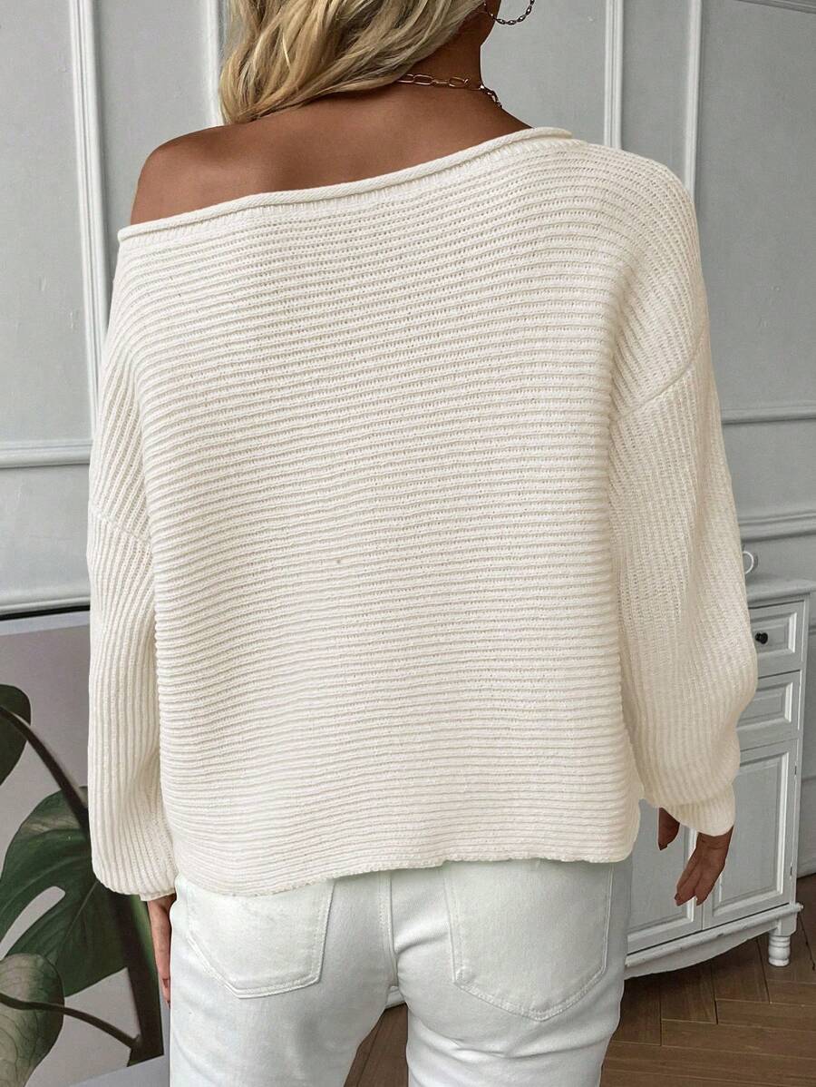 Dames Off Shoulder sweater with Off Shoulder Design