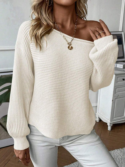 Dames Off Shoulder sweater with Off Shoulder Design
