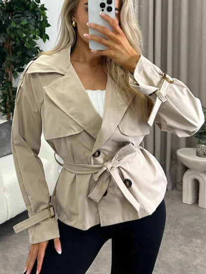 Women's casual double-breasted trench coat