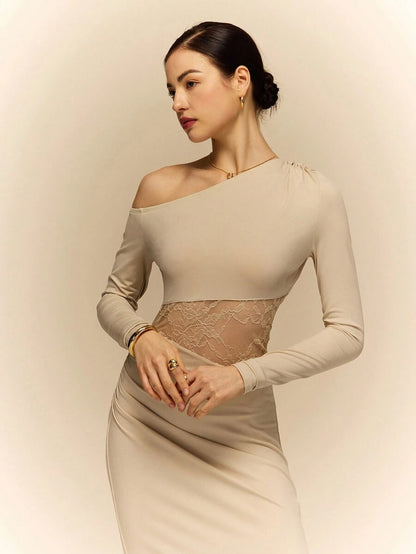 Poéselle long sleeves patchwork elegant