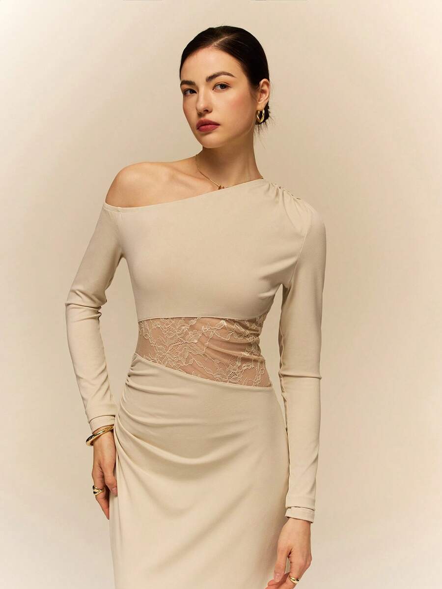 Poéselle long sleeves patchwork elegant