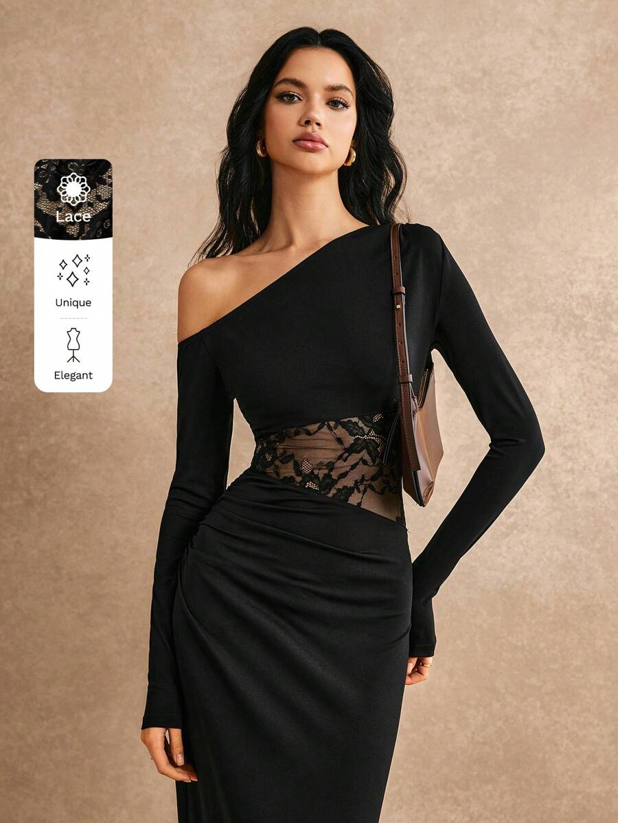 Poéselle long sleeves patchwork elegant