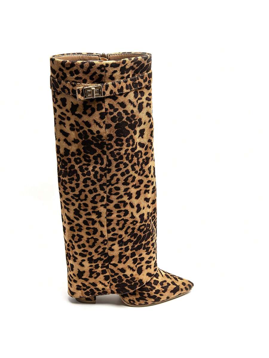 Elegant High Boots - Block Heel Made of Leather