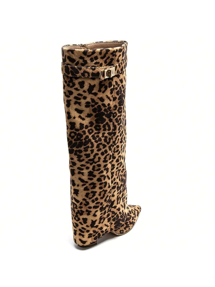 Elegant High Boots - Block Heel Made of Leather