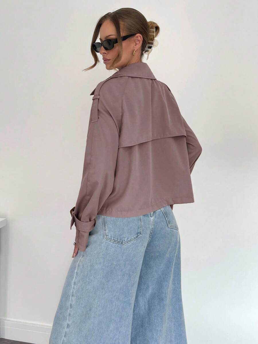 Women's casual double-breasted trench coat