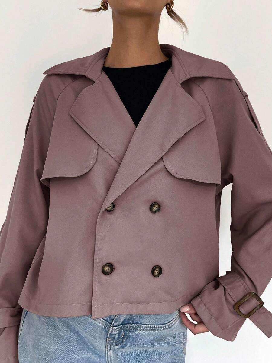 Women's casual double-breasted trench coat