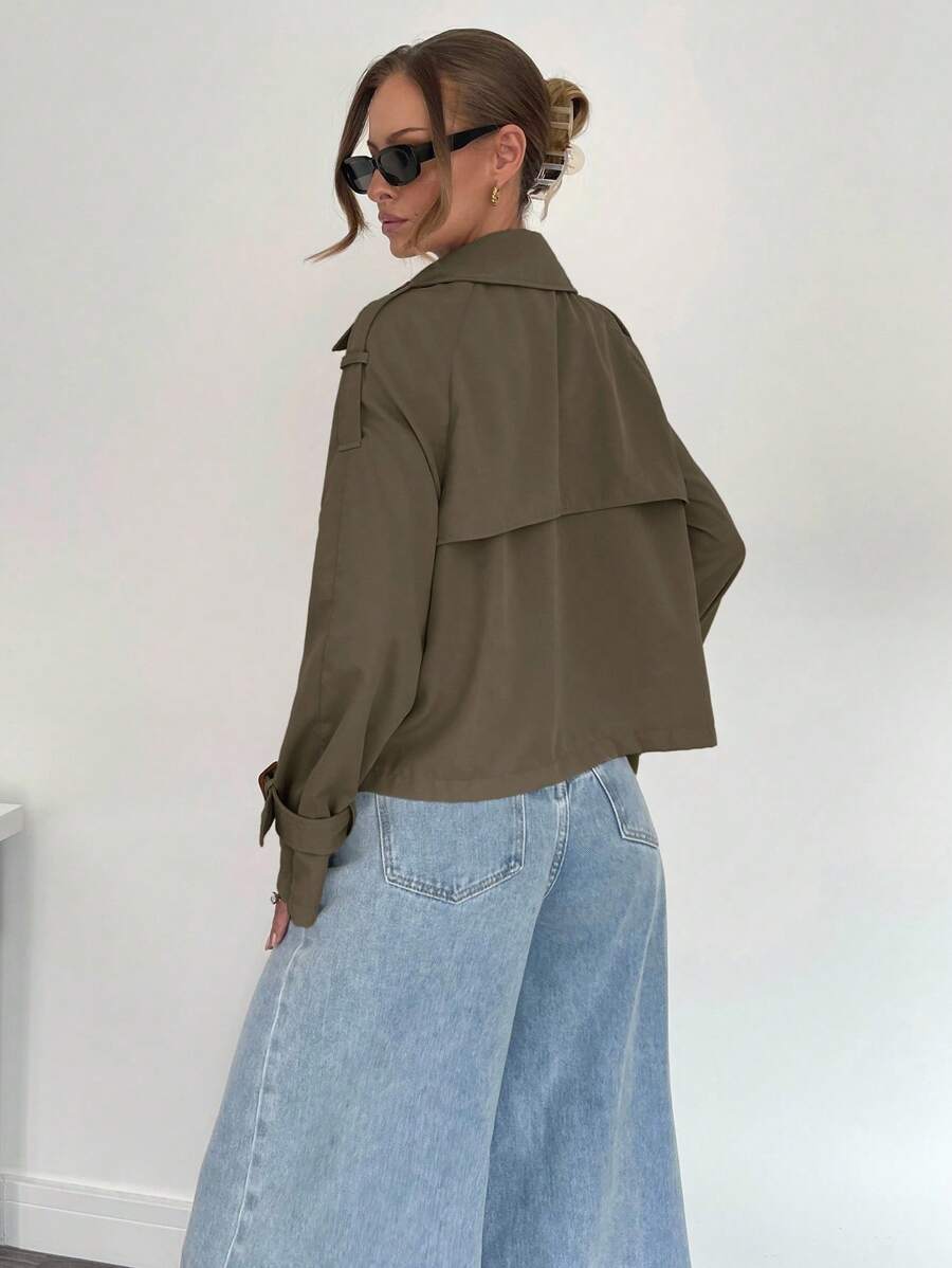 Women's casual double-breasted trench coat