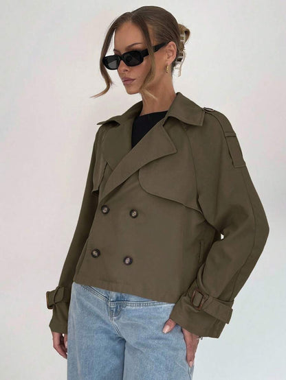 Women's casual double-breasted trench coat