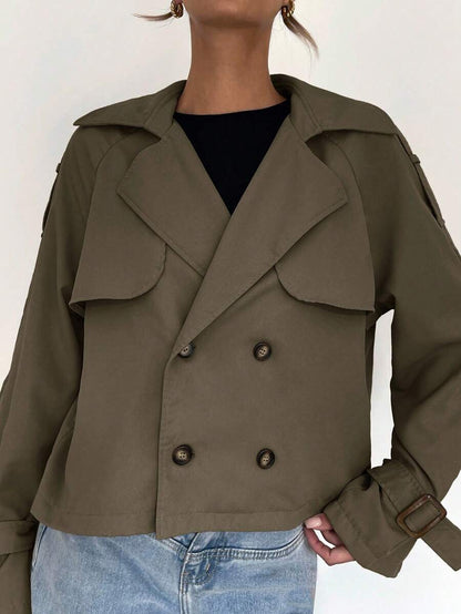 Women's casual double-breasted trench coat