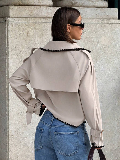 Women's casual double-breasted trench coat
