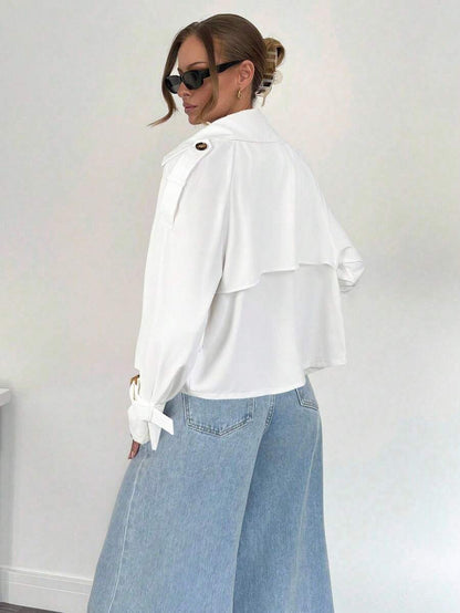 Women's casual double-breasted trench coat