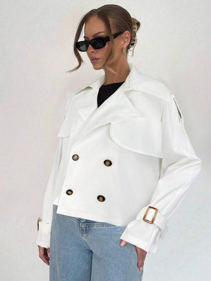 Women's casual double-breasted trench coat