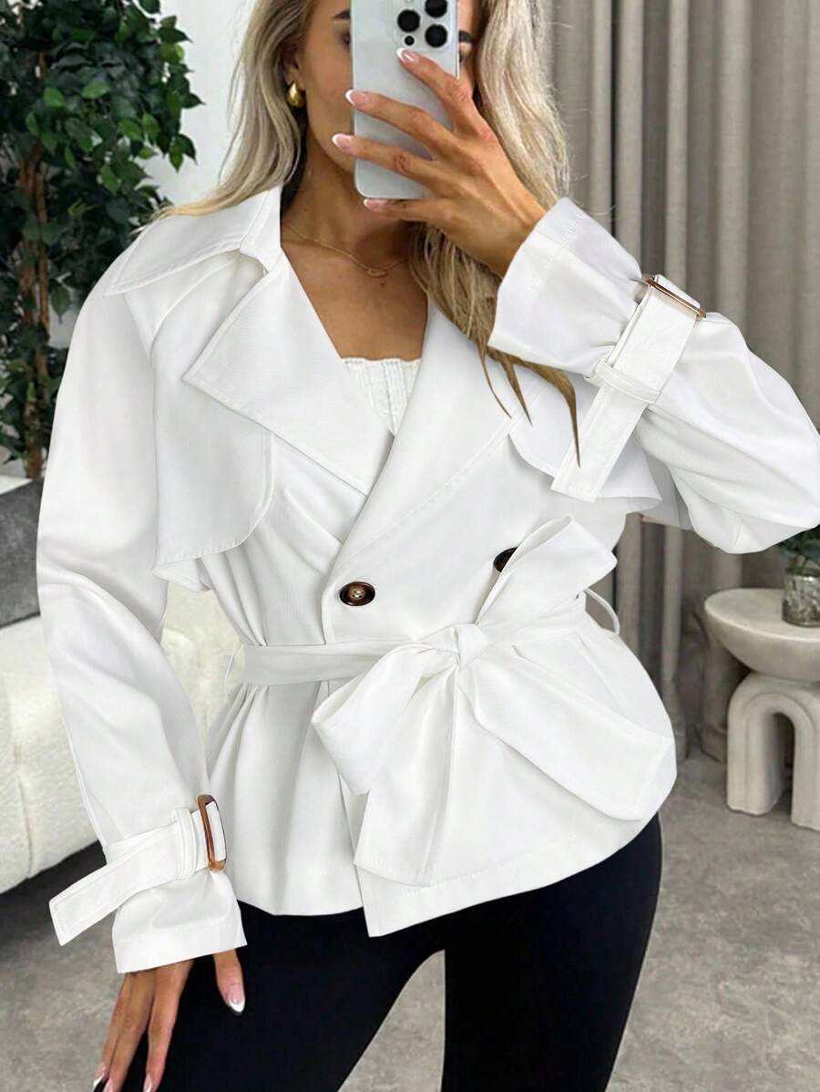Women's casual double-breasted trench coat
