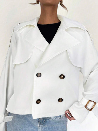 Women's casual double-breasted trench coat