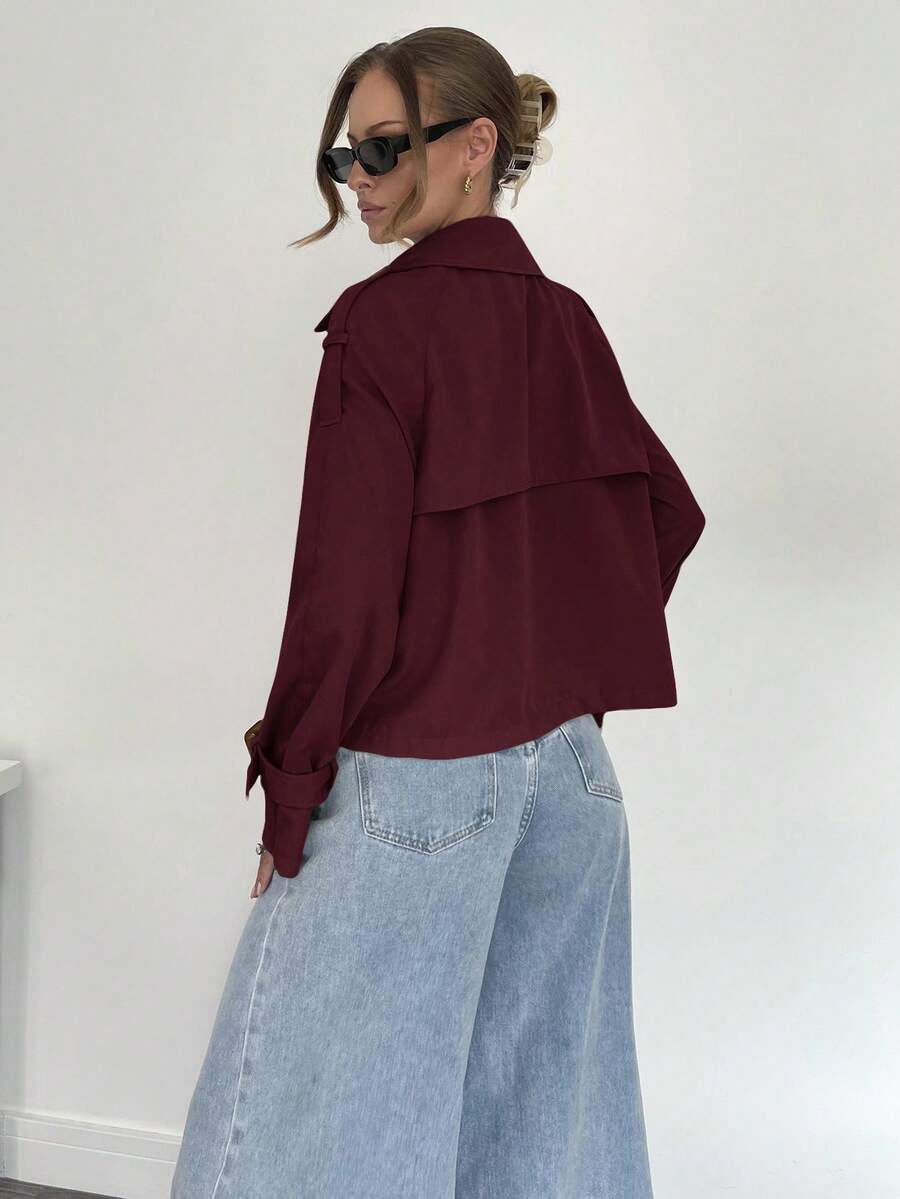 Women's casual double-breasted trench coat