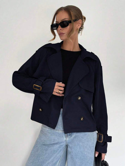 Women's casual double-breasted trench coat