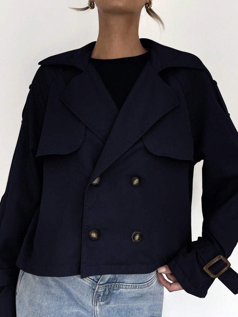 Women's casual double-breasted trench coat