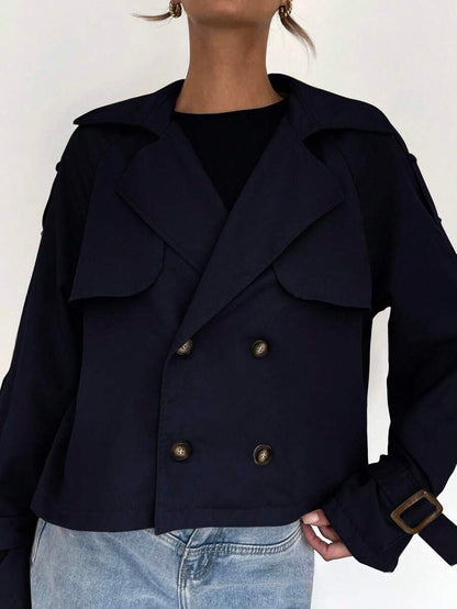 Women's casual double-breasted trench coat