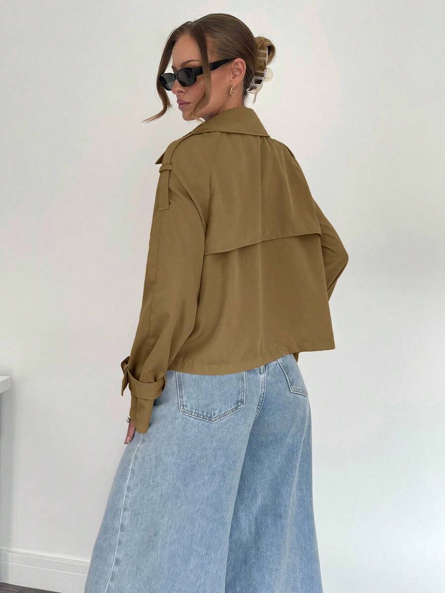 Women's casual double-breasted trench coat