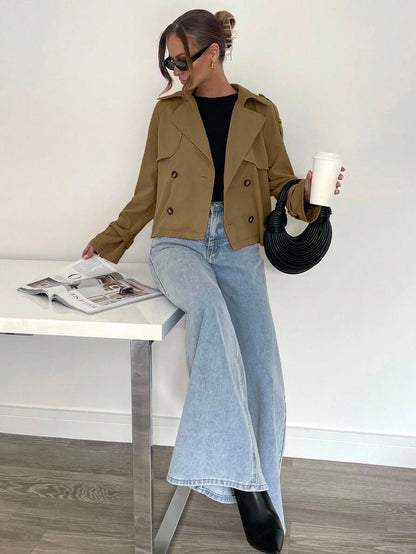 Women's casual double-breasted trench coat