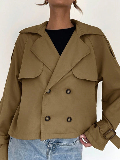 Women's casual double-breasted trench coat