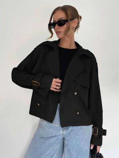Women's casual double-breasted trench coat