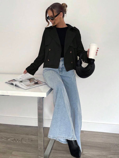 Women's casual double-breasted trench coat