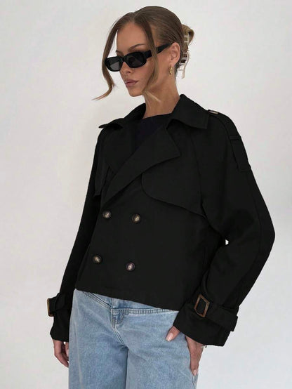 Women's casual double-breasted trench coat