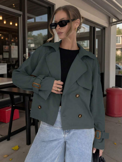 Women's casual double-breasted trench coat