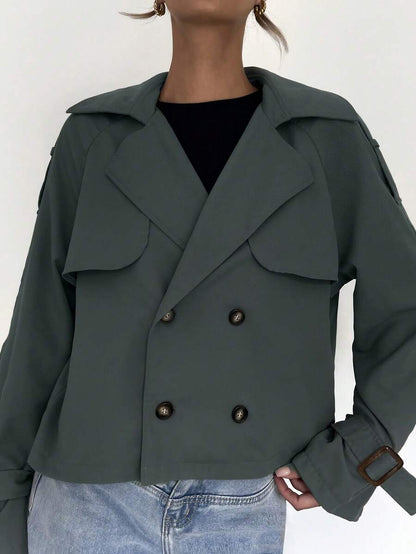 Women's casual double-breasted trench coat