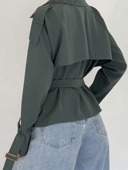 Women's casual double-breasted trench coat