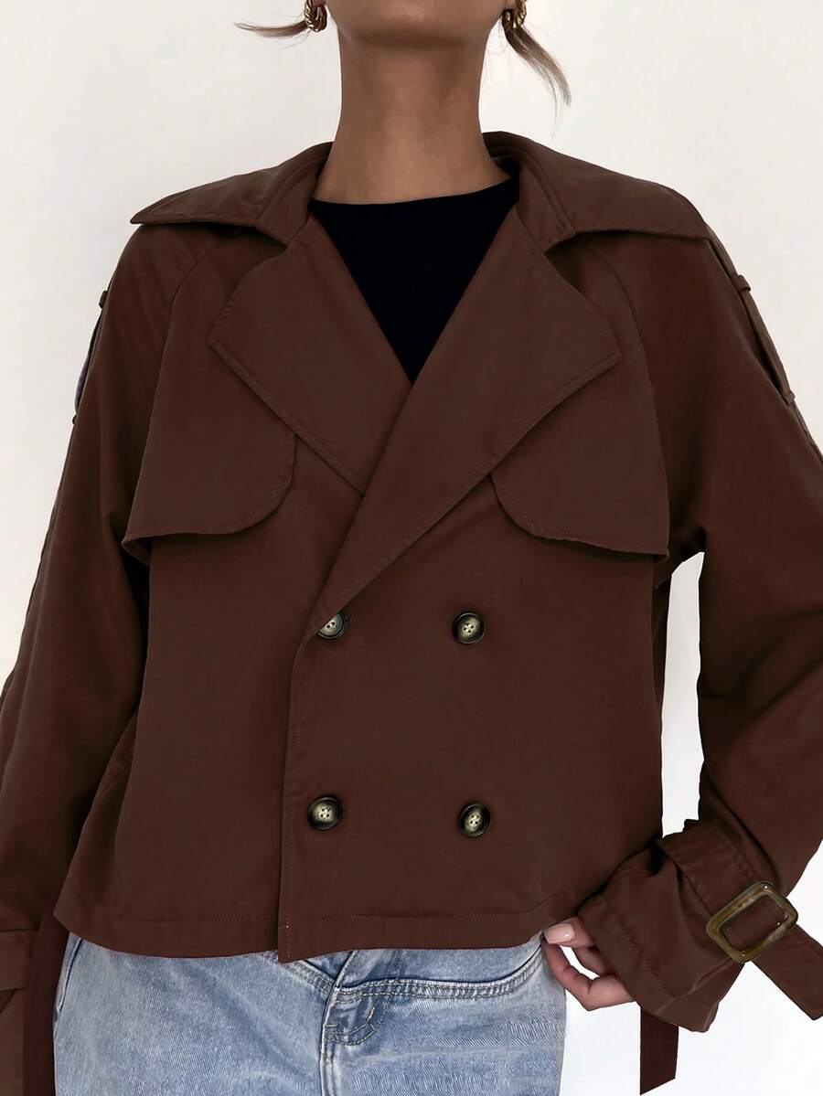 Women's casual double-breasted trench coat