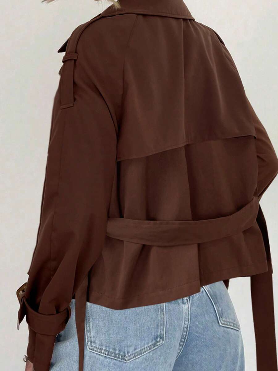 Women's casual double-breasted trench coat