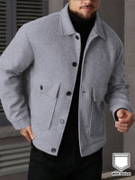 Casual Jacket - Men - Button Closure Jacket with Chest Pocket