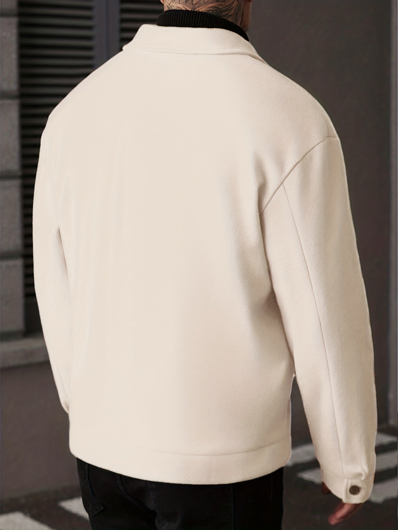 Casual Jacket - Men - Button Closure Jacket with Chest Pocket