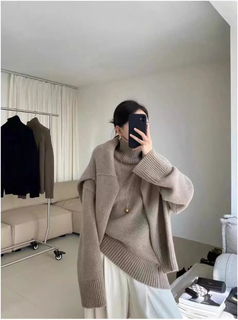 cashmere sweater for women high-neck sweater