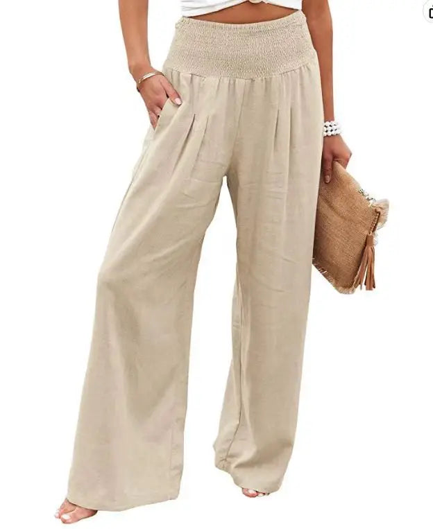 Women's casual pants with drawstring