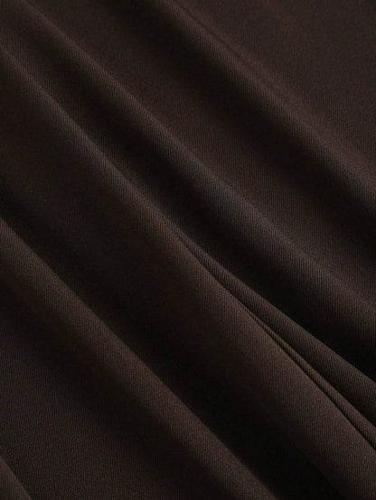 Women's Elegant Jacquard Pleating Wide-Leg Pants Office/Commuting Solid Color Loose Casual Suit Pants, Autumn/Winter