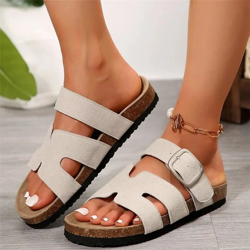 Summer Women Slippers Casual Buckle Flat Sandals