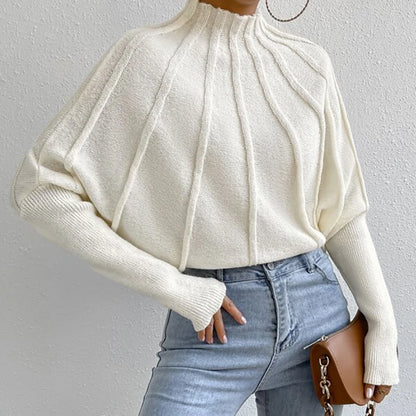 Women's Knitted Half-Height Collar Sweater