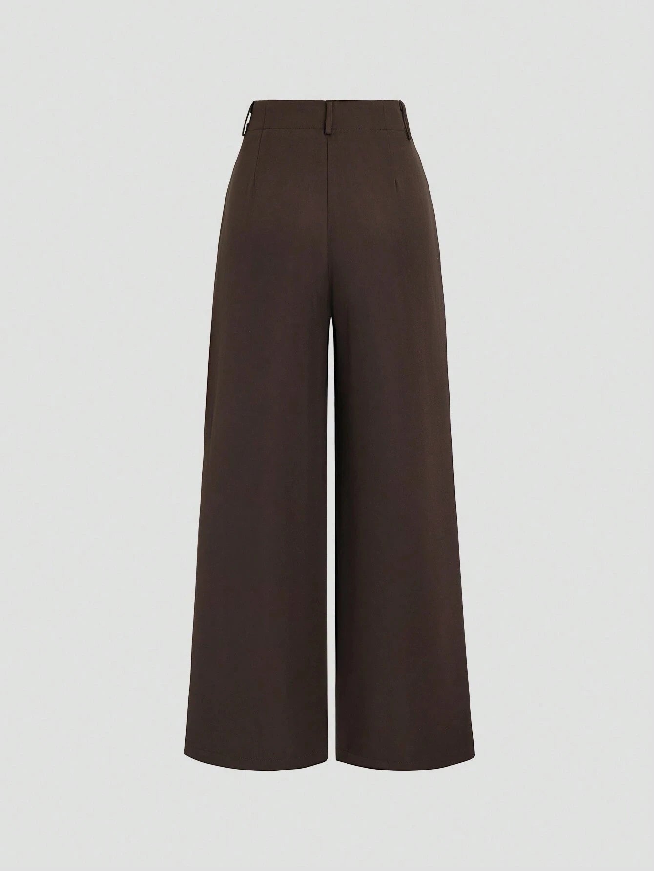 Women's Elegant Jacquard Pleating Wide-Leg Pants Office/Commuting Solid Color Loose Casual Suit Pants, Autumn/Winter