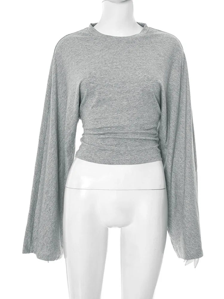 Monochromatische Crop Top Casual