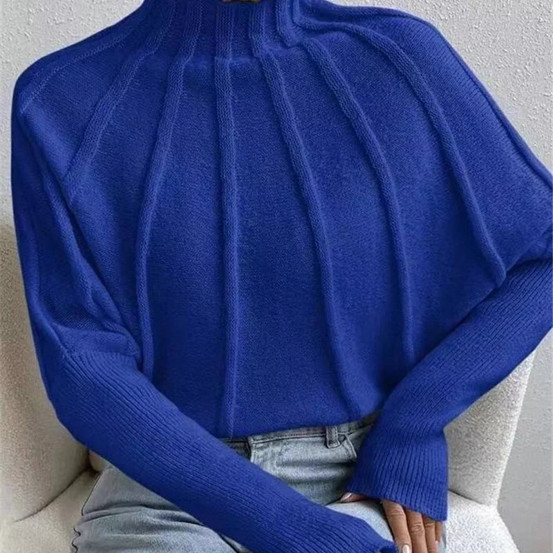 Women's Knitted Half-Height Collar Sweater