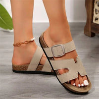 Summer Women Slippers Casual Buckle Flat Sandals