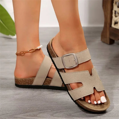 Summer Women Slippers Casual Buckle Flat Sandals